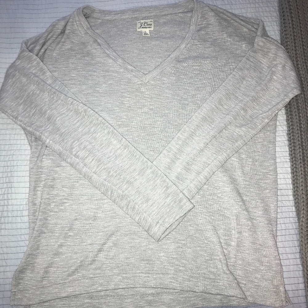 J. Crew Vintage Fleece V-Neck Long Sleeve Sweater